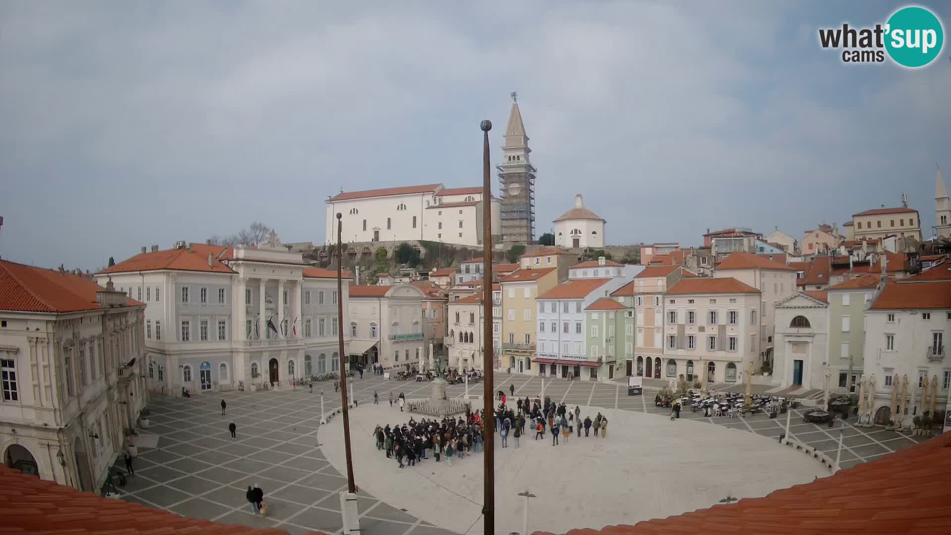 Webcam live Piran – Tartini Platz von “Mestna Kavarna”