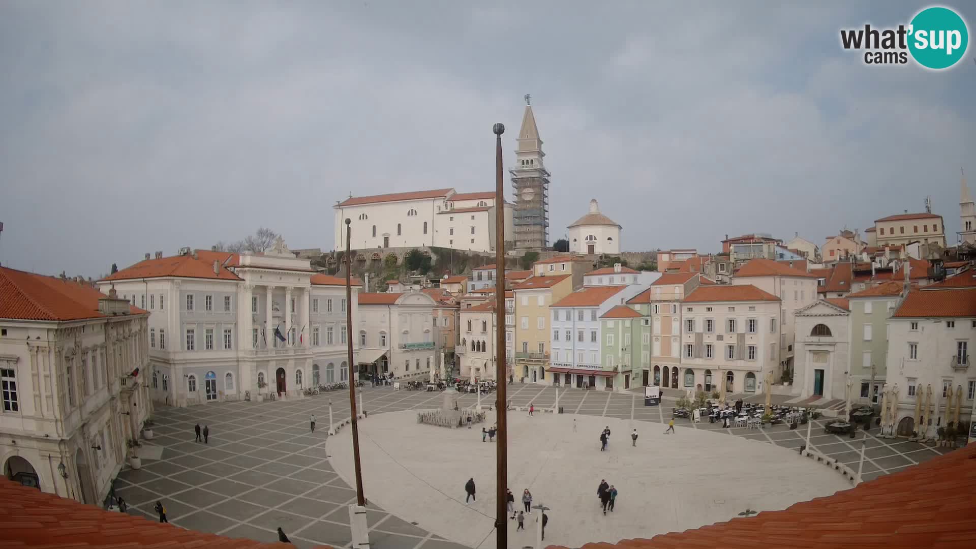 Webcam Piran Tartini square from “Mestna Kavarna”