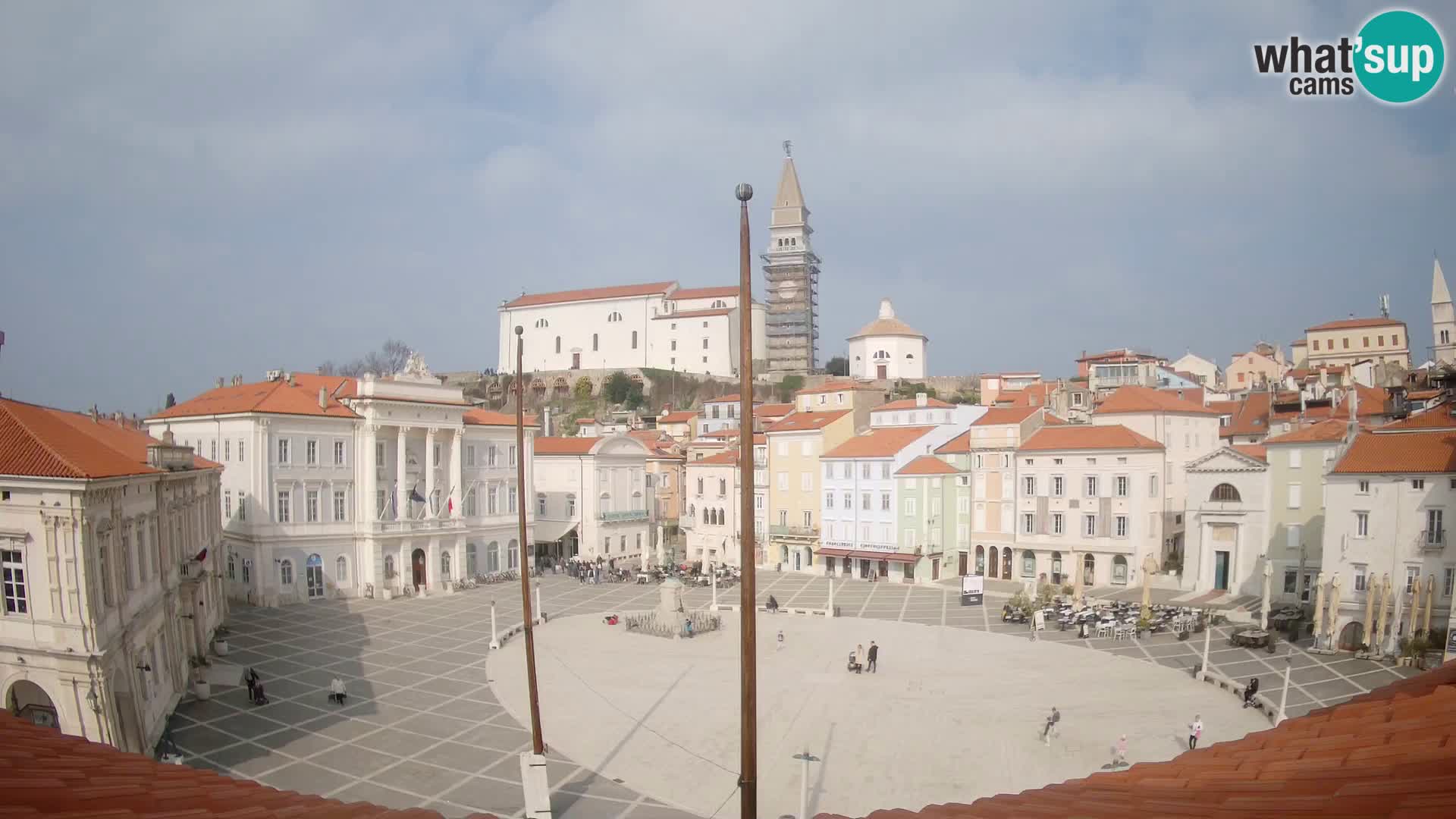 Webcam Piran Tartini square from “Mestna Kavarna”