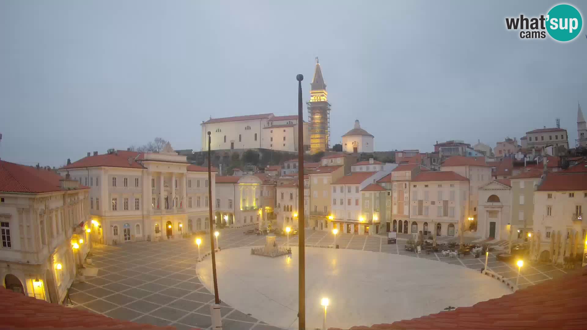 Webcam live Piran – Tartini Platz von “Mestna Kavarna”