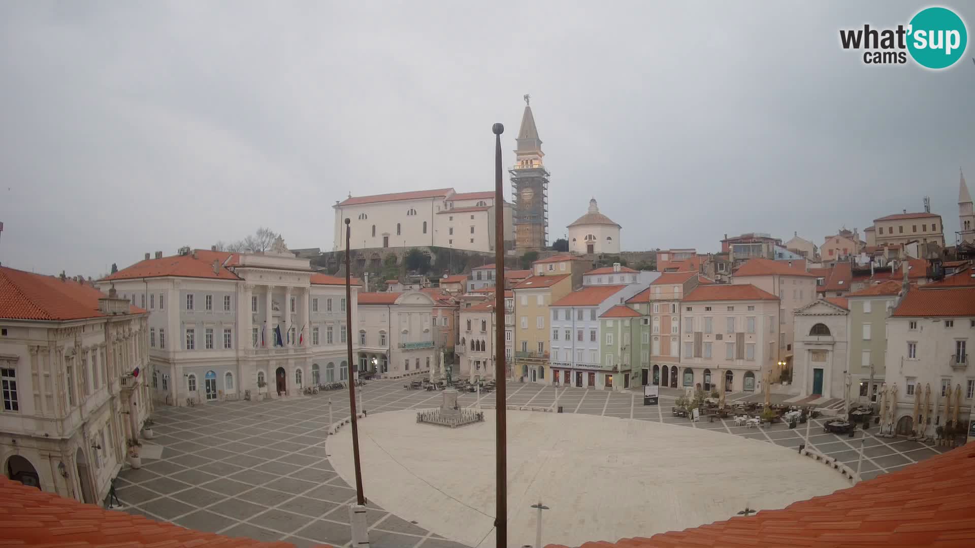 Webcam live Piran – Tartini Platz von “Mestna Kavarna”