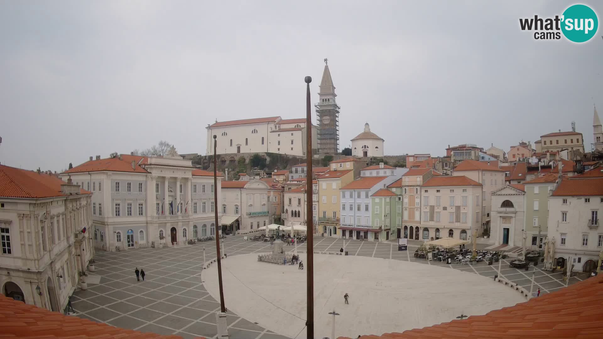 Webcam Piran Tartini square from “Mestna Kavarna”