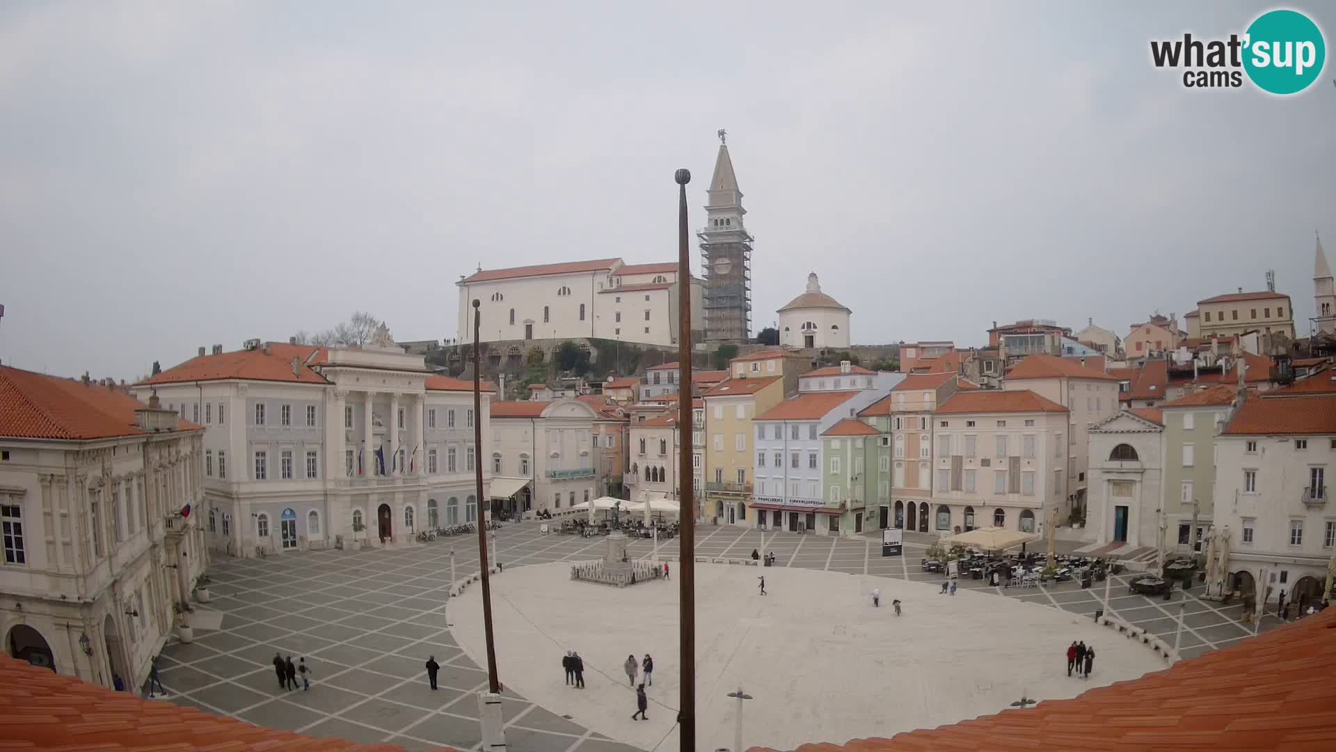 Webcam live Piran – Tartini Platz von “Mestna Kavarna”