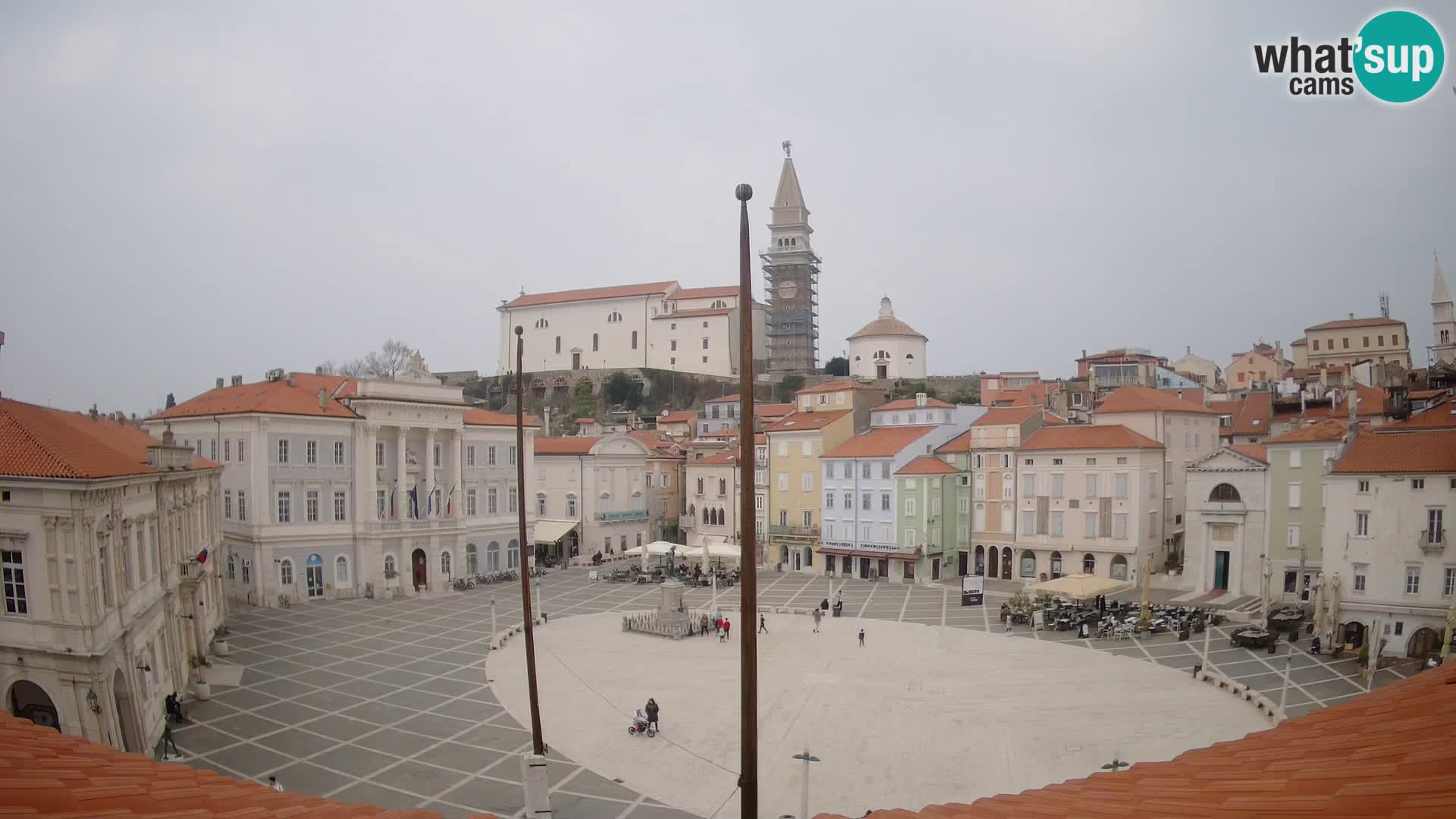 Webcam Piran Tartini square from “Mestna Kavarna”