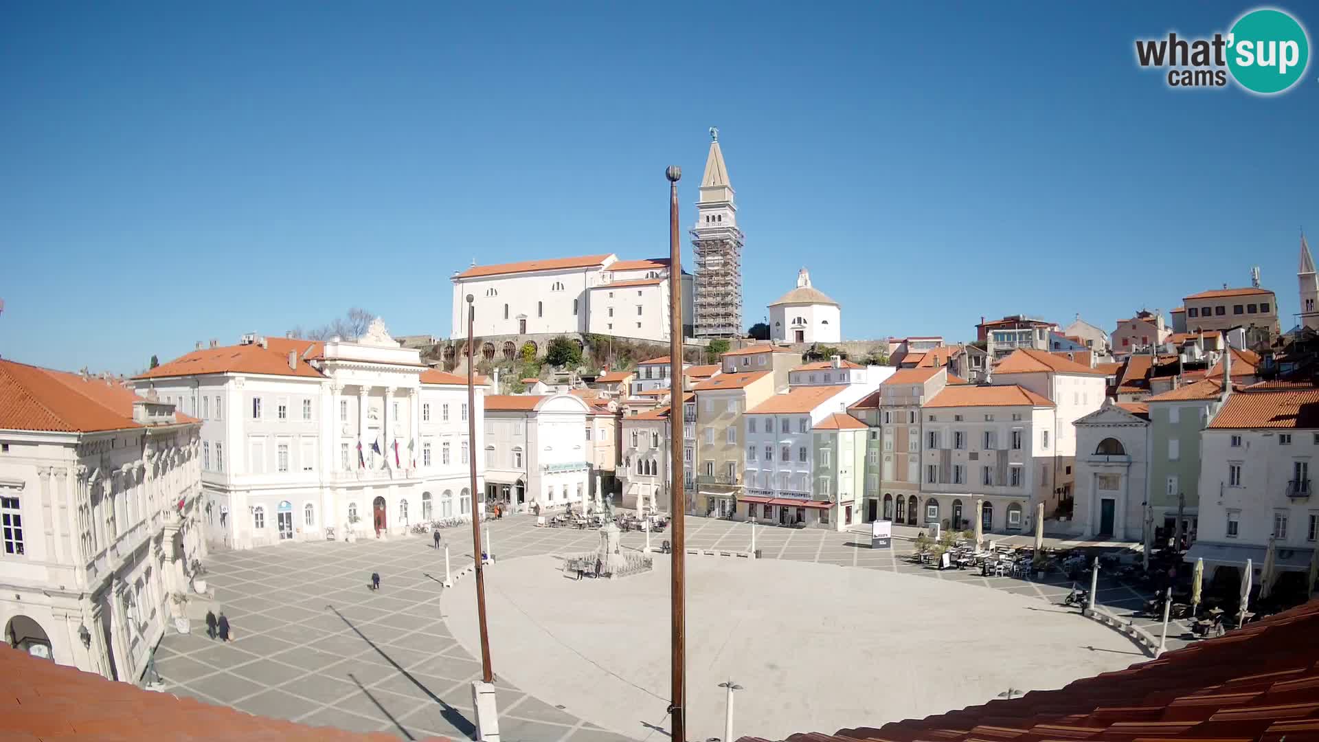 Webcam live Piran – Tartini Platz von “Mestna Kavarna”