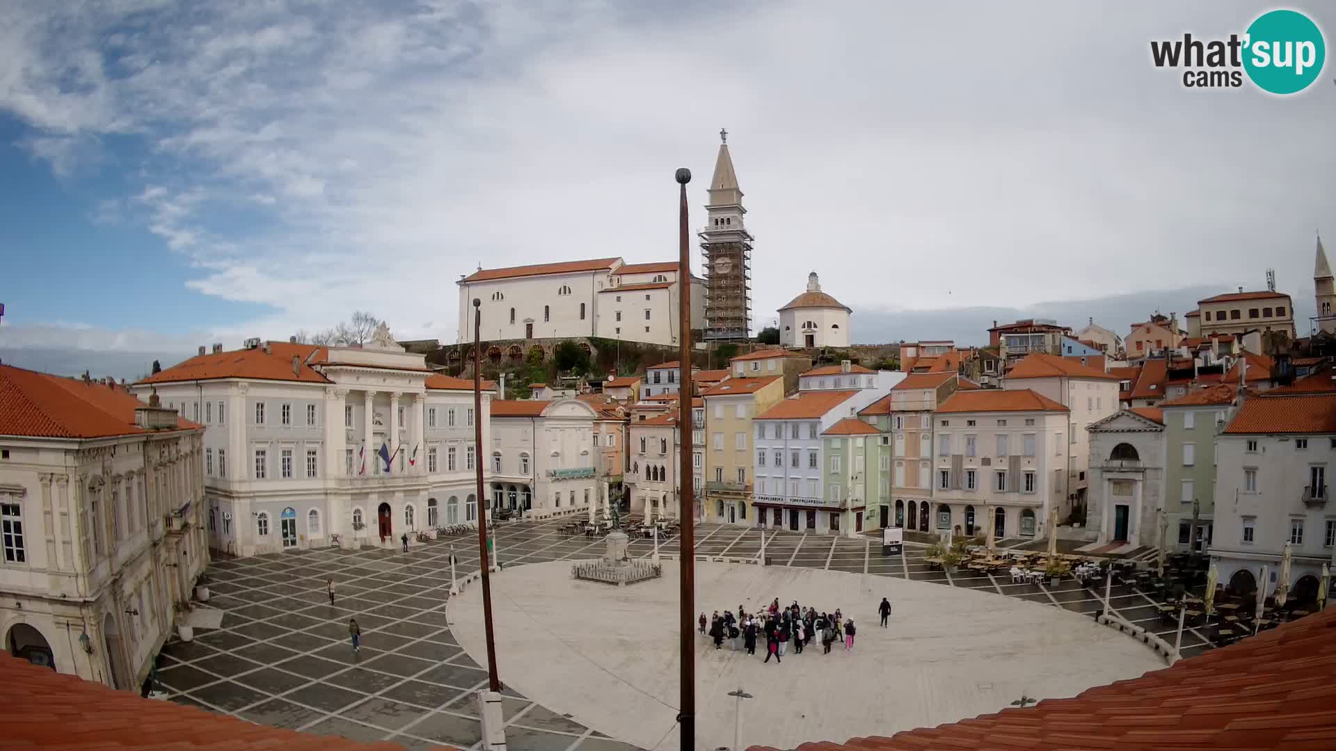 Webcam Piran Tartini square from “Mestna Kavarna”