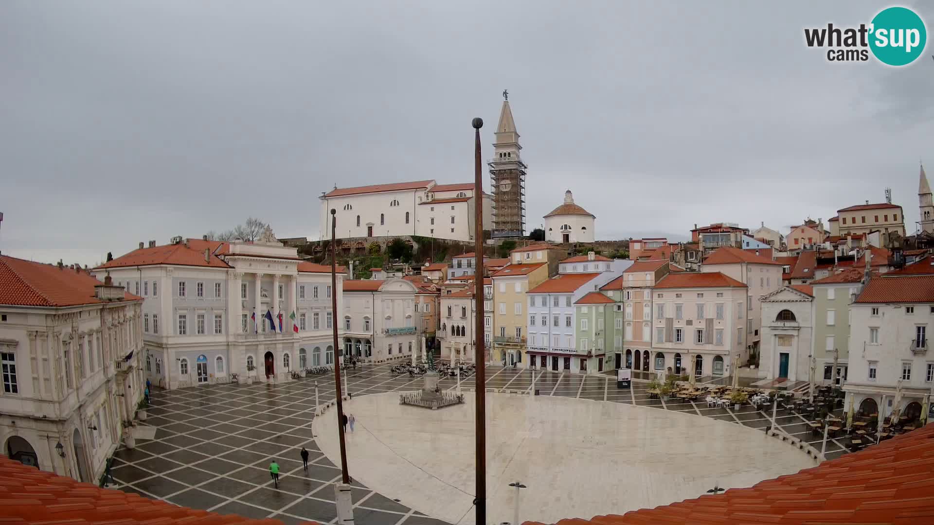 Webcam Piran Tartini square from “Mestna Kavarna”