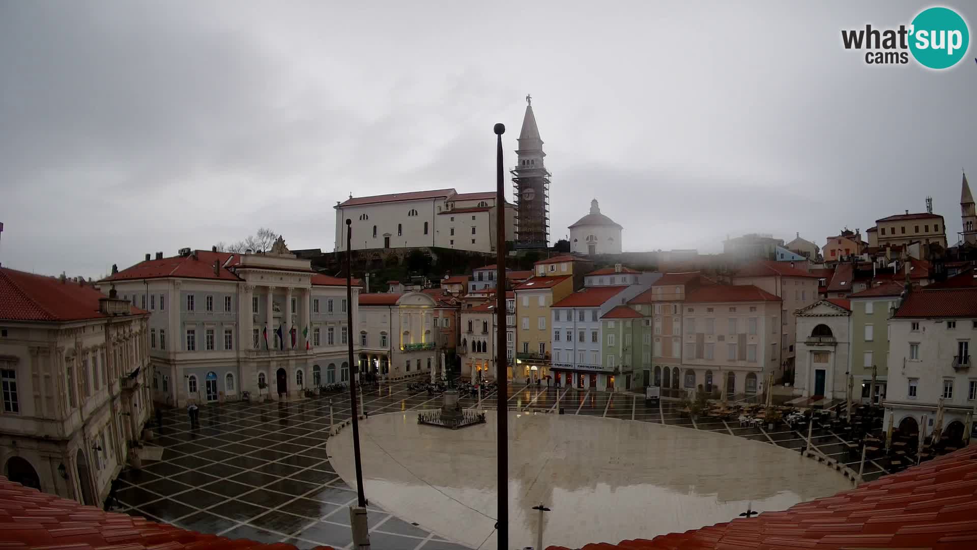 Webcam live Piran – Tartini Platz von “Mestna Kavarna”