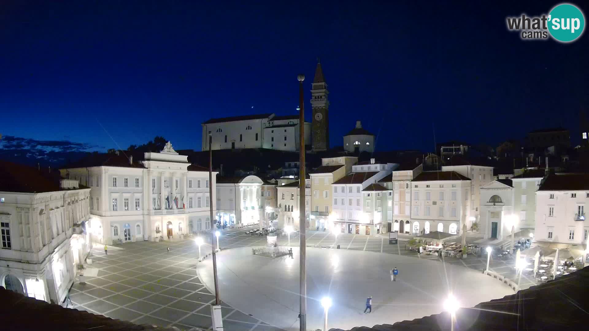 Webcam Piran Tartini square from “Mestna Kavarna”