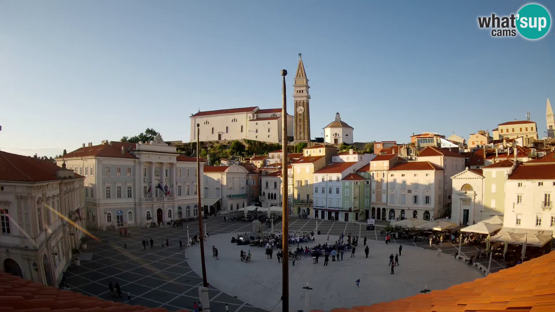 Webcam live Piran – Tartini Platz von “Mestna Kavarna”