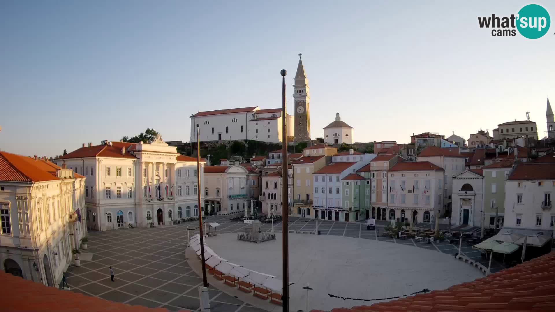 Webcam live Piran – Tartini Platz von “Mestna Kavarna”