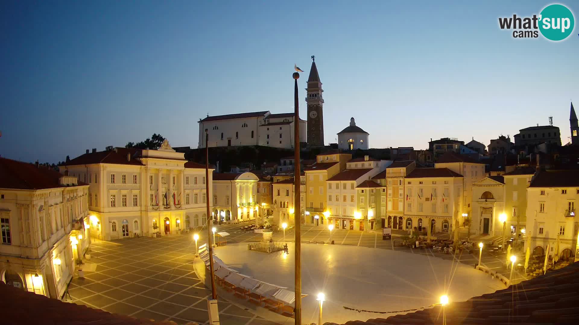 Webcam live Piran – Tartini Platz von “Mestna Kavarna”