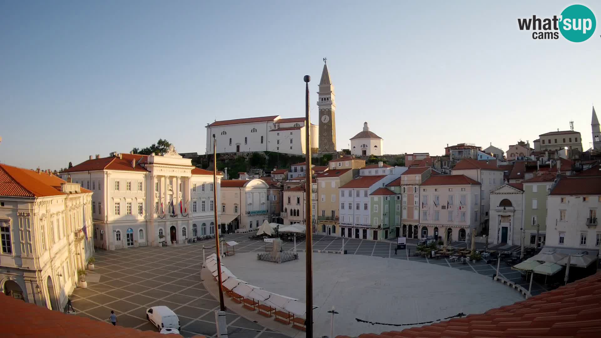 Webcam live Piran – Tartini Platz von “Mestna Kavarna”