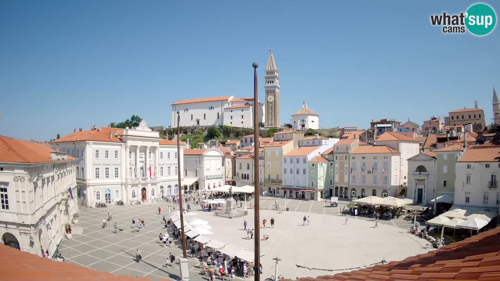 Webcam live Piran – Tartini Platz von “Mestna Kavarna”