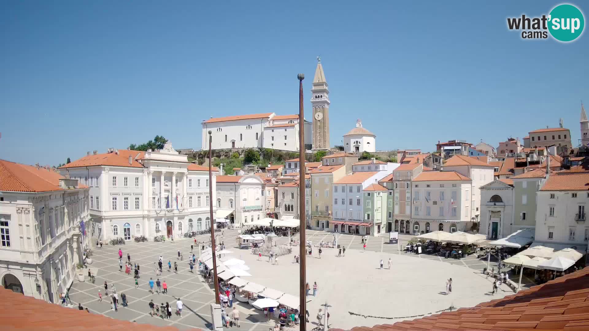 Web Kamera Piran – Tartinijev trg sa “Mestna Kavarna”