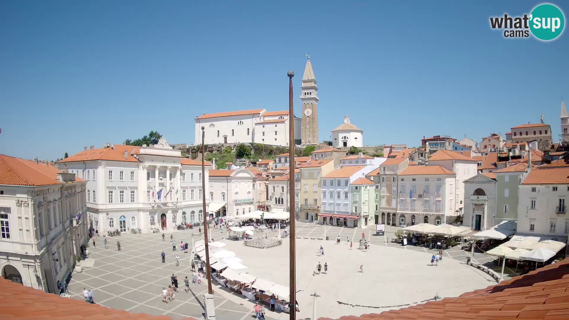 Webcam live Piran – Tartini Platz von “Mestna Kavarna”