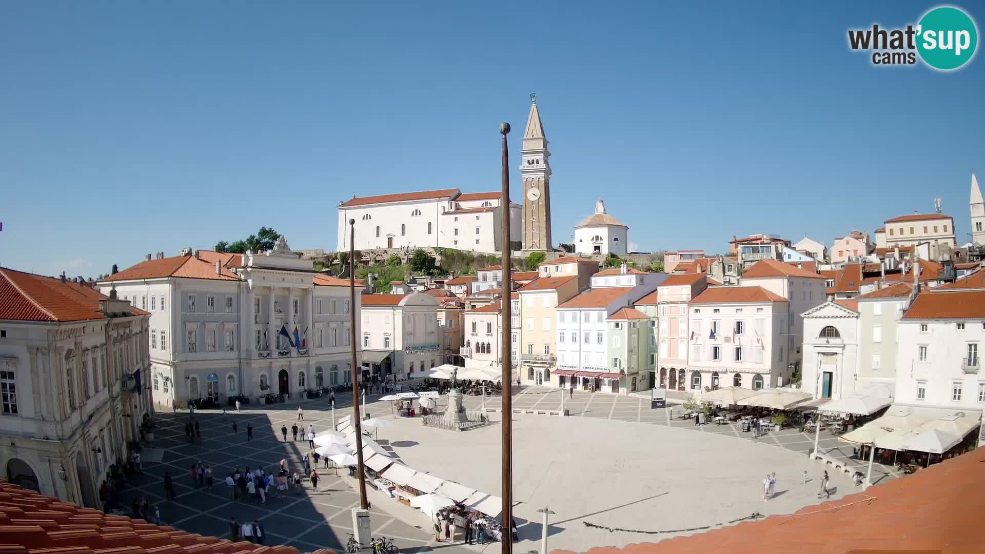 Webcam live Piran – Tartini Platz von “Mestna Kavarna”