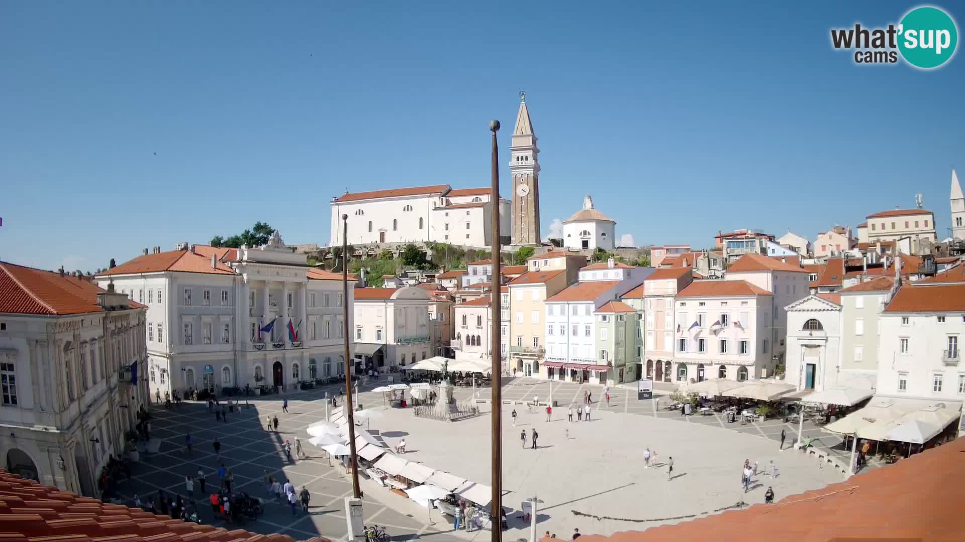 Webcam live Piran – Tartini Platz von “Mestna Kavarna”
