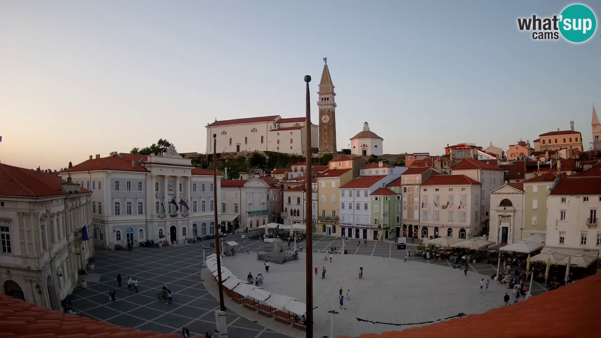 Spletna kamera Piran – trg Tartini z “Mestne Kavarne”
