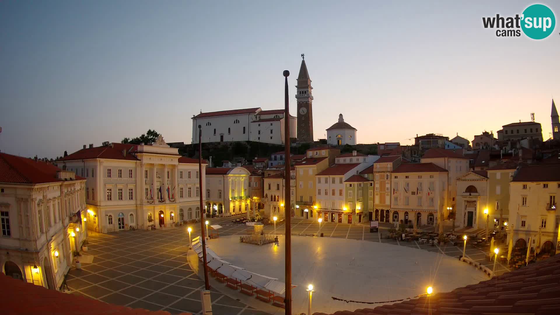 Webcam live Piran – Tartini Platz von “Mestna Kavarna”