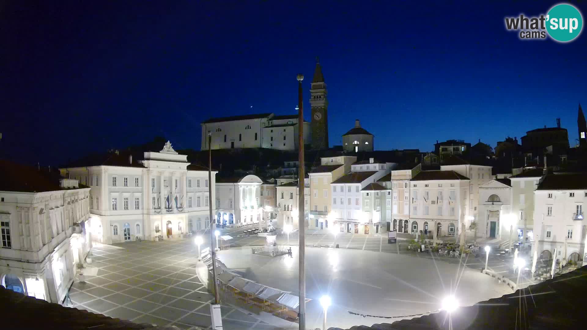 Webcam live Piran – Tartini Platz von “Mestna Kavarna”