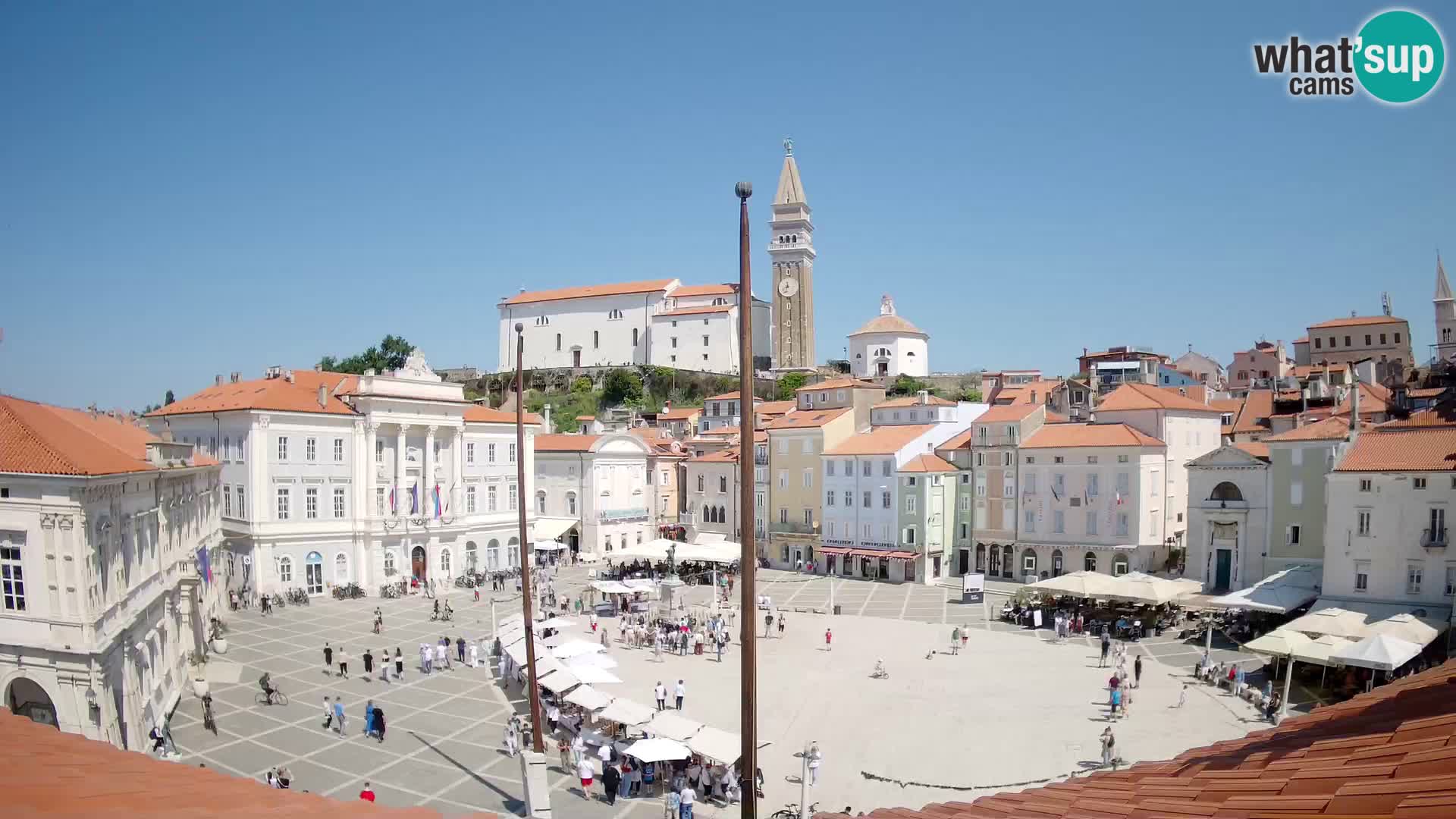 Web Kamera Piran – Tartinijev trg sa “Mestna Kavarna”
