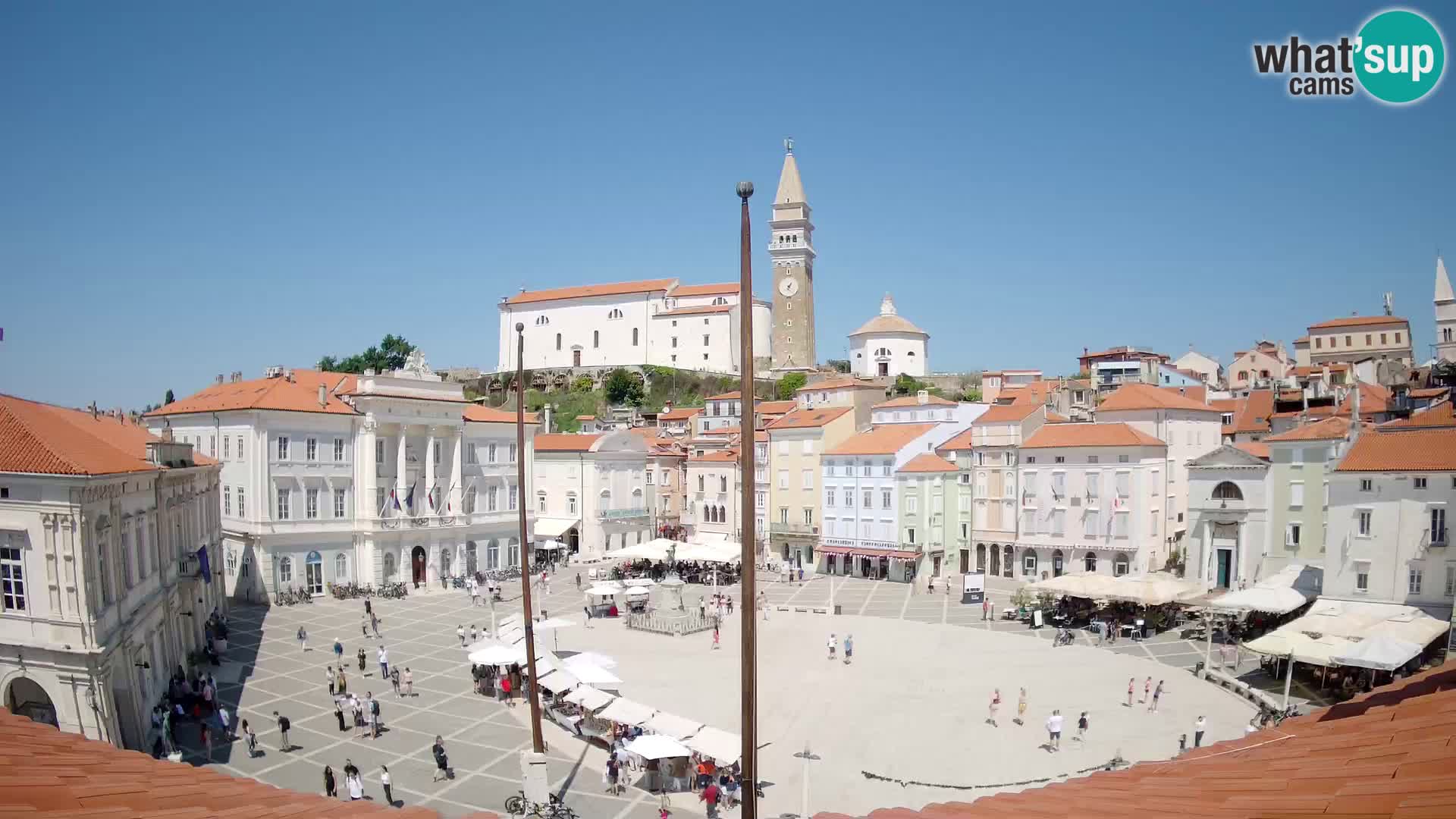 Webcam live Piran – Tartini Platz von “Mestna Kavarna”