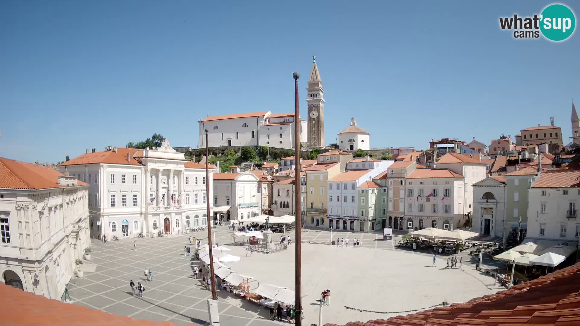 Webcam live Piran – Tartini Platz von “Mestna Kavarna”