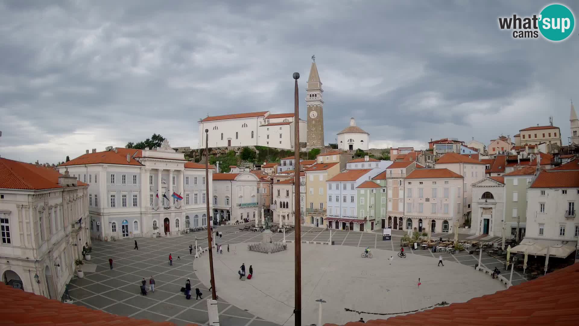 Webcam Piran Tartini square from “Mestna Kavarna”
