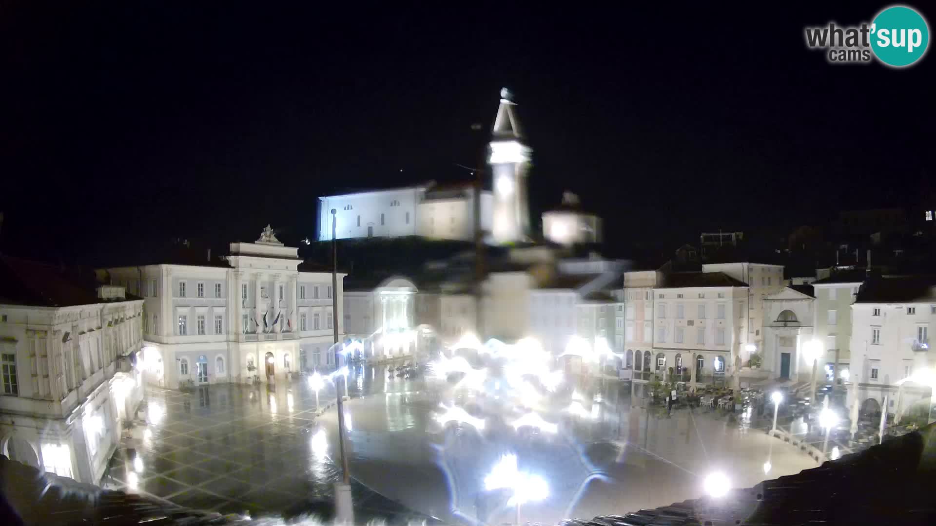 Webcam Piran Tartini square from “Mestna Kavarna”