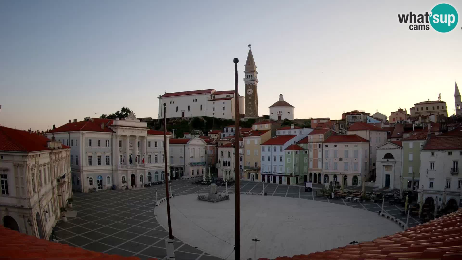 Spletna kamera Piran – trg Tartini z “Mestne Kavarne”