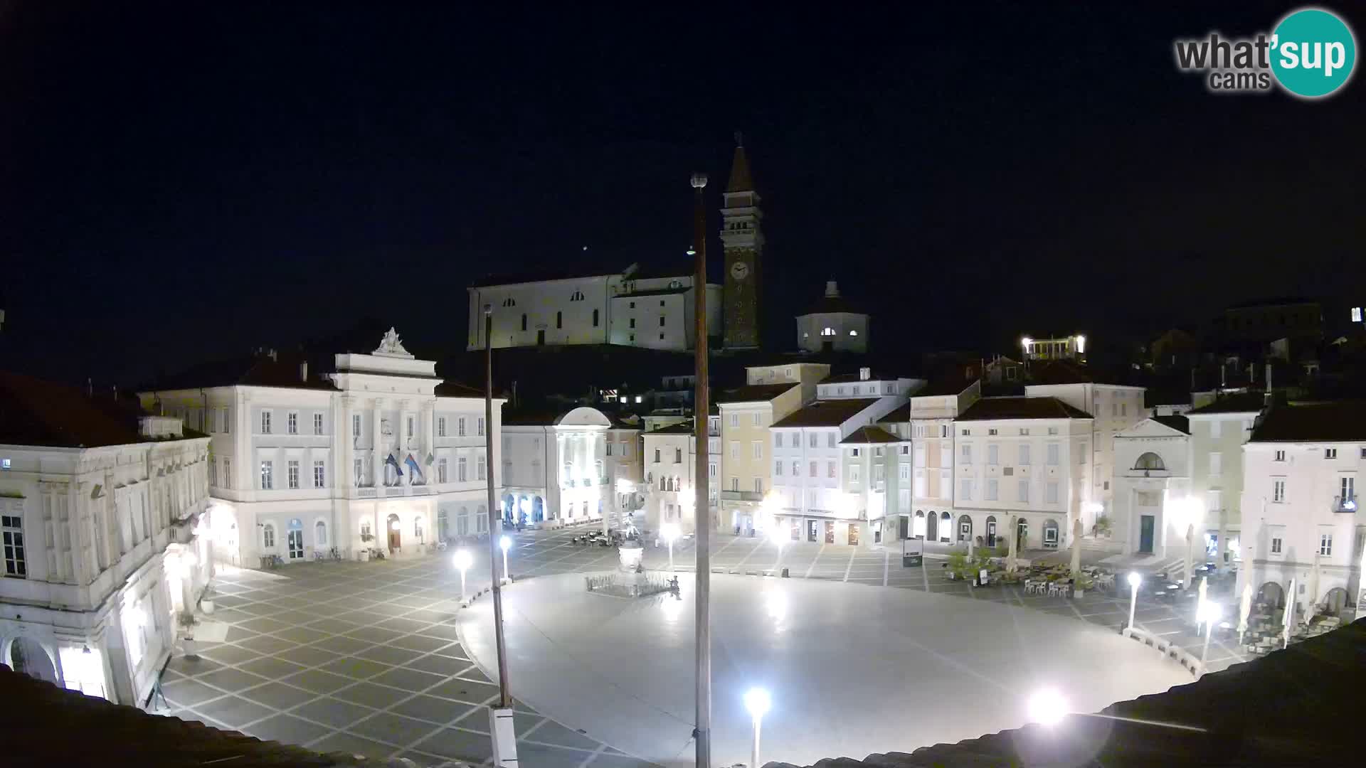 Webcam Piran Tartini square from “Mestna Kavarna”