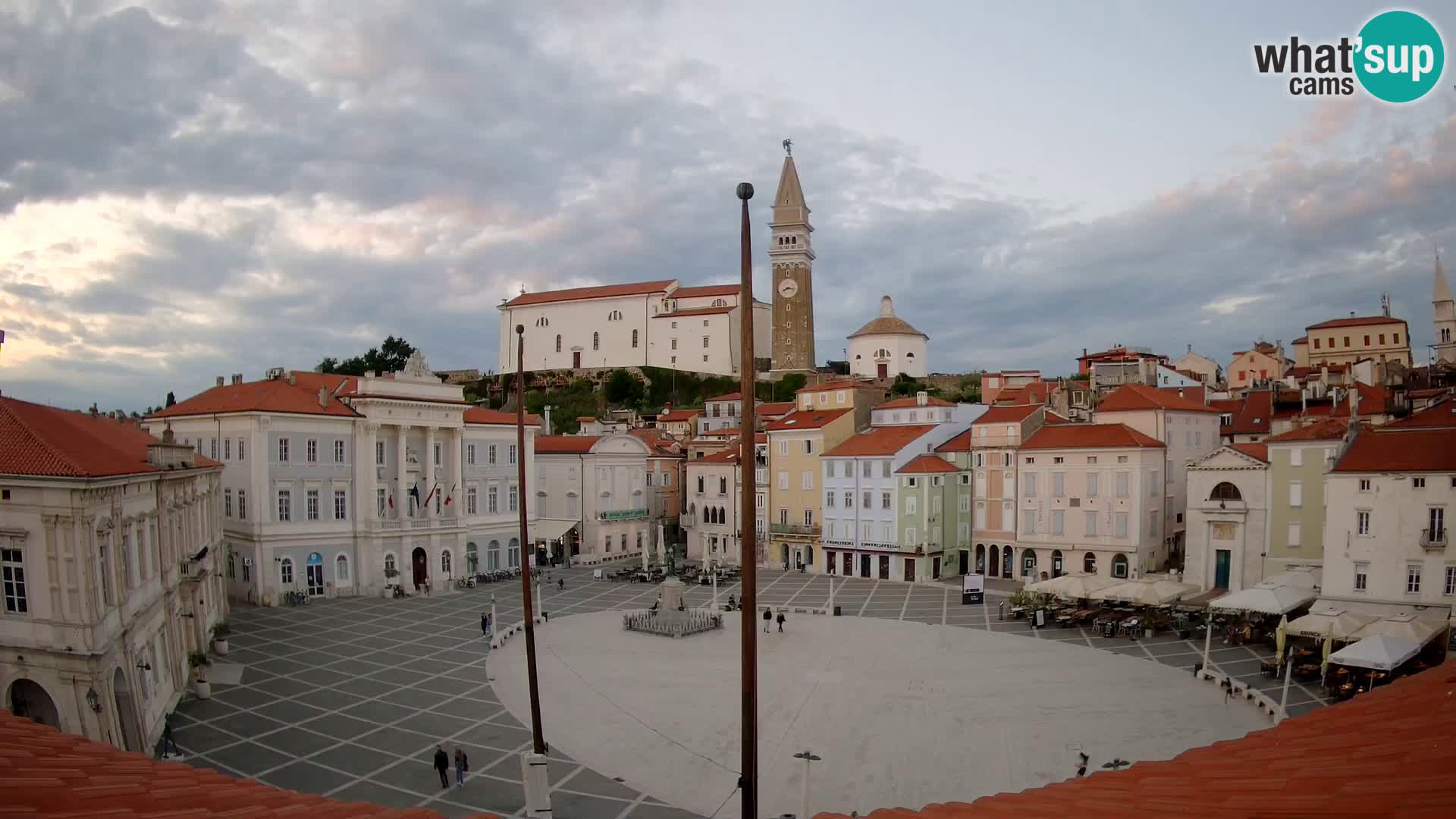 Webcam Piran Tartini square from “Mestna Kavarna”