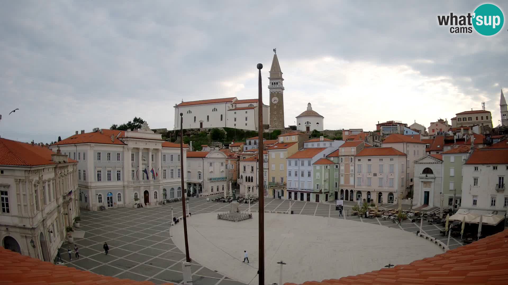 Spletna kamera Piran – trg Tartini z “Mestne Kavarne”
