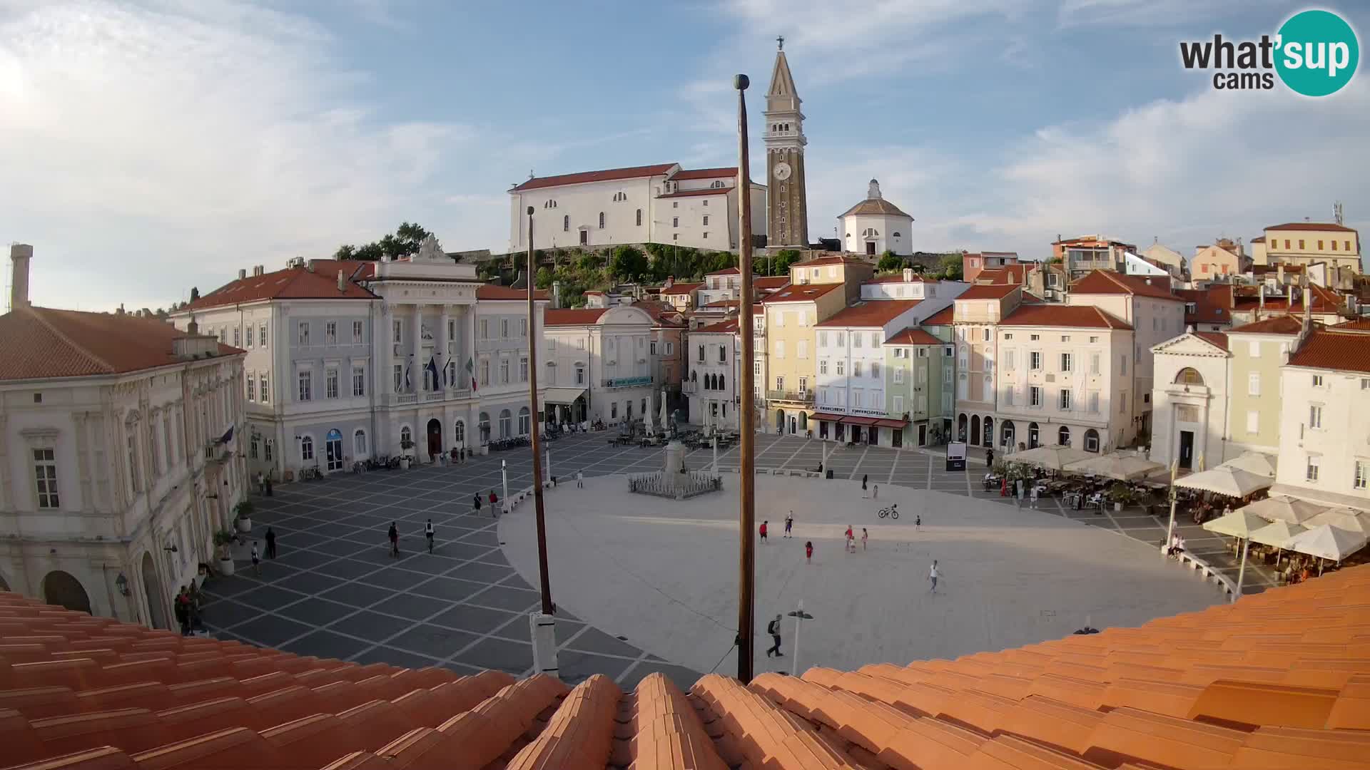 Spletna kamera Piran – trg Tartini z “Mestne Kavarne”