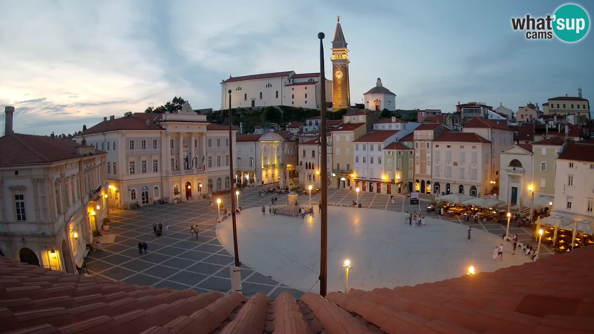 Webcam live Piran – Tartini Platz von “Mestna Kavarna”