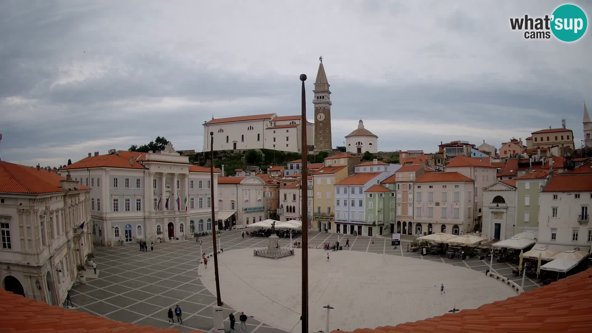 Webcam Piran Tartini square from “Mestna Kavarna”
