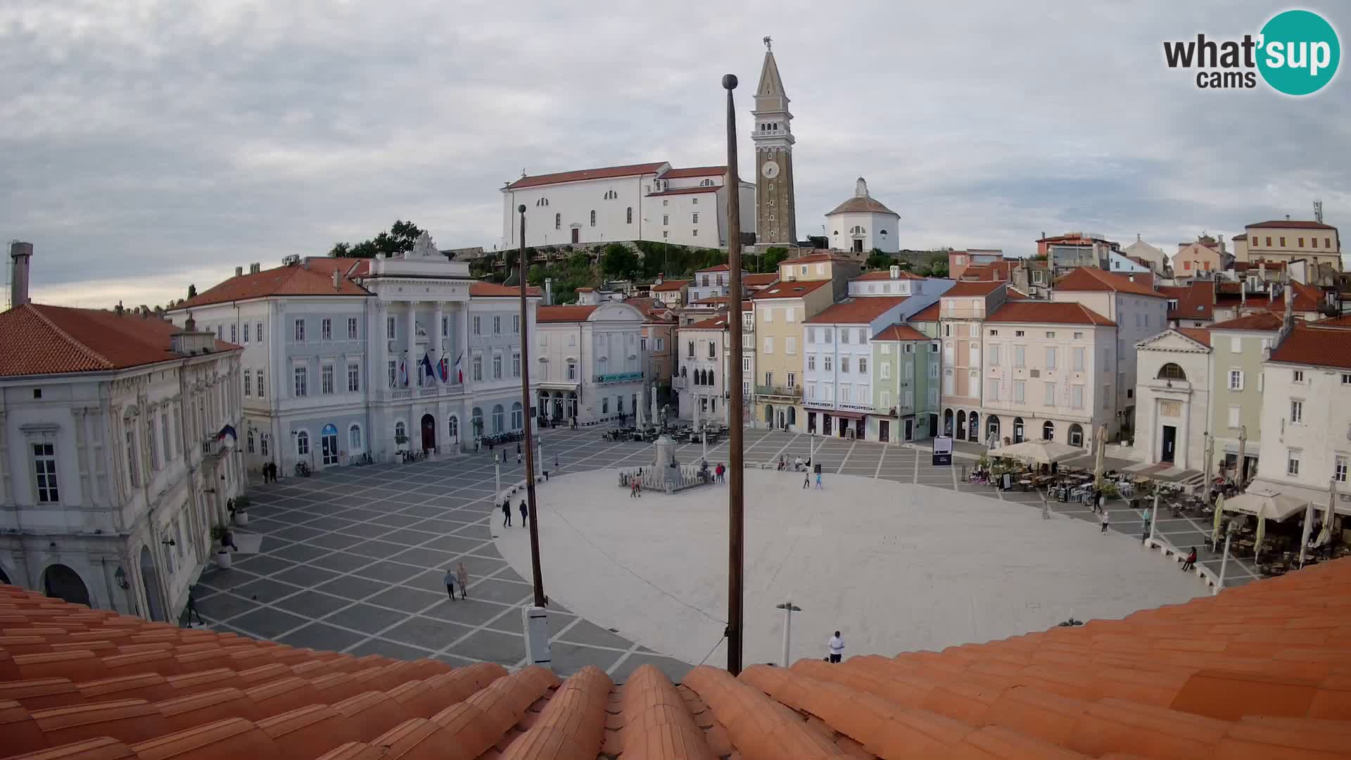 Spletna kamera Piran – trg Tartini z “Mestne Kavarne”