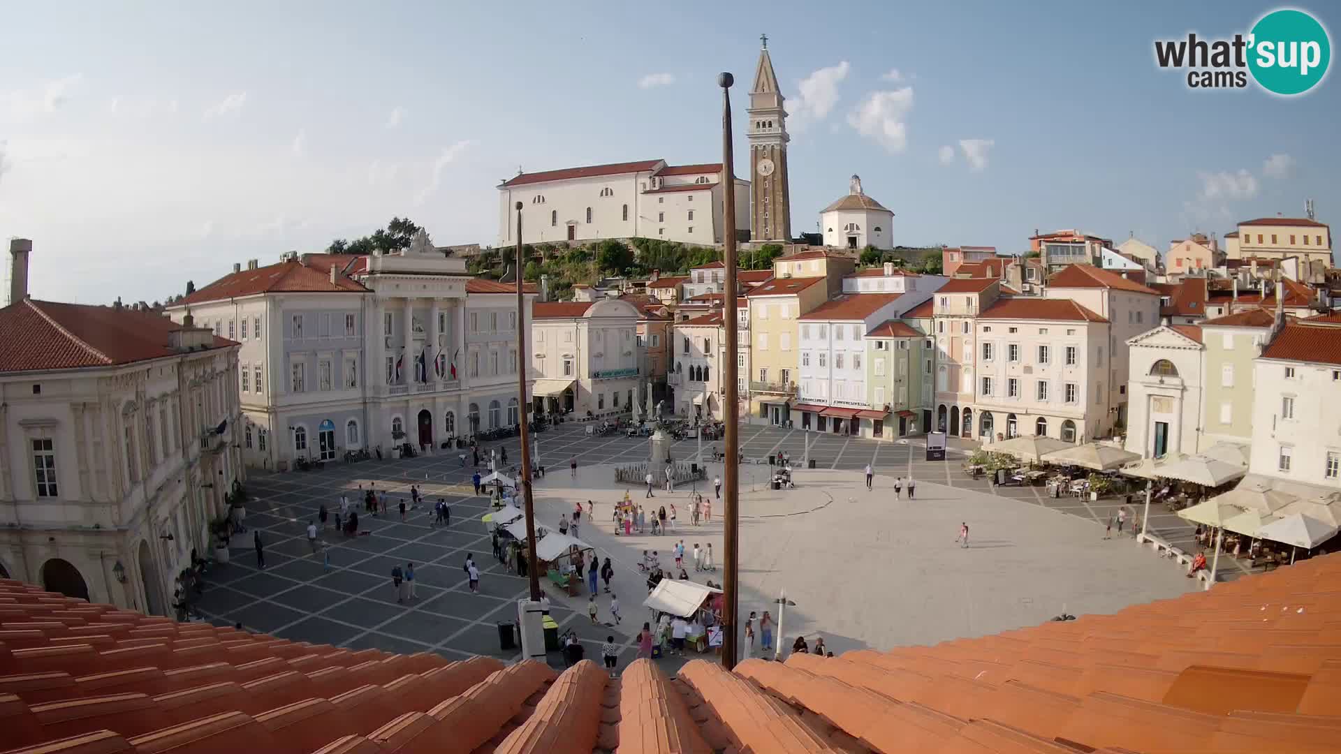 Webcam live Piran – Tartini Platz von “Mestna Kavarna”