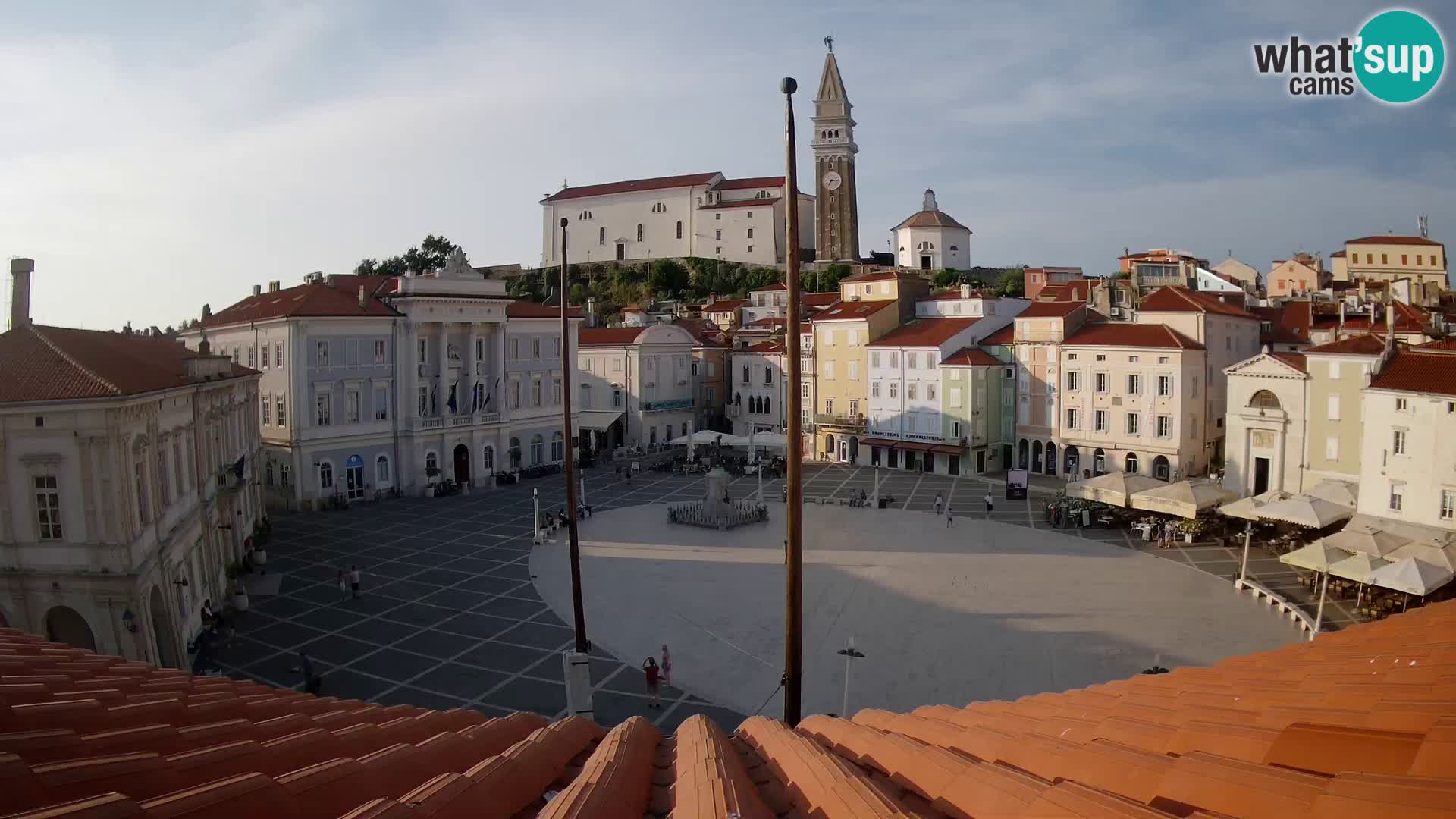 Webcam Piran Tartini square from “Mestna Kavarna”