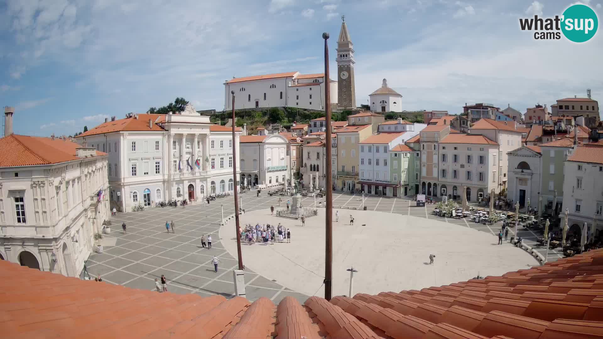 Webcam live Piran – Tartini Platz von “Mestna Kavarna”
