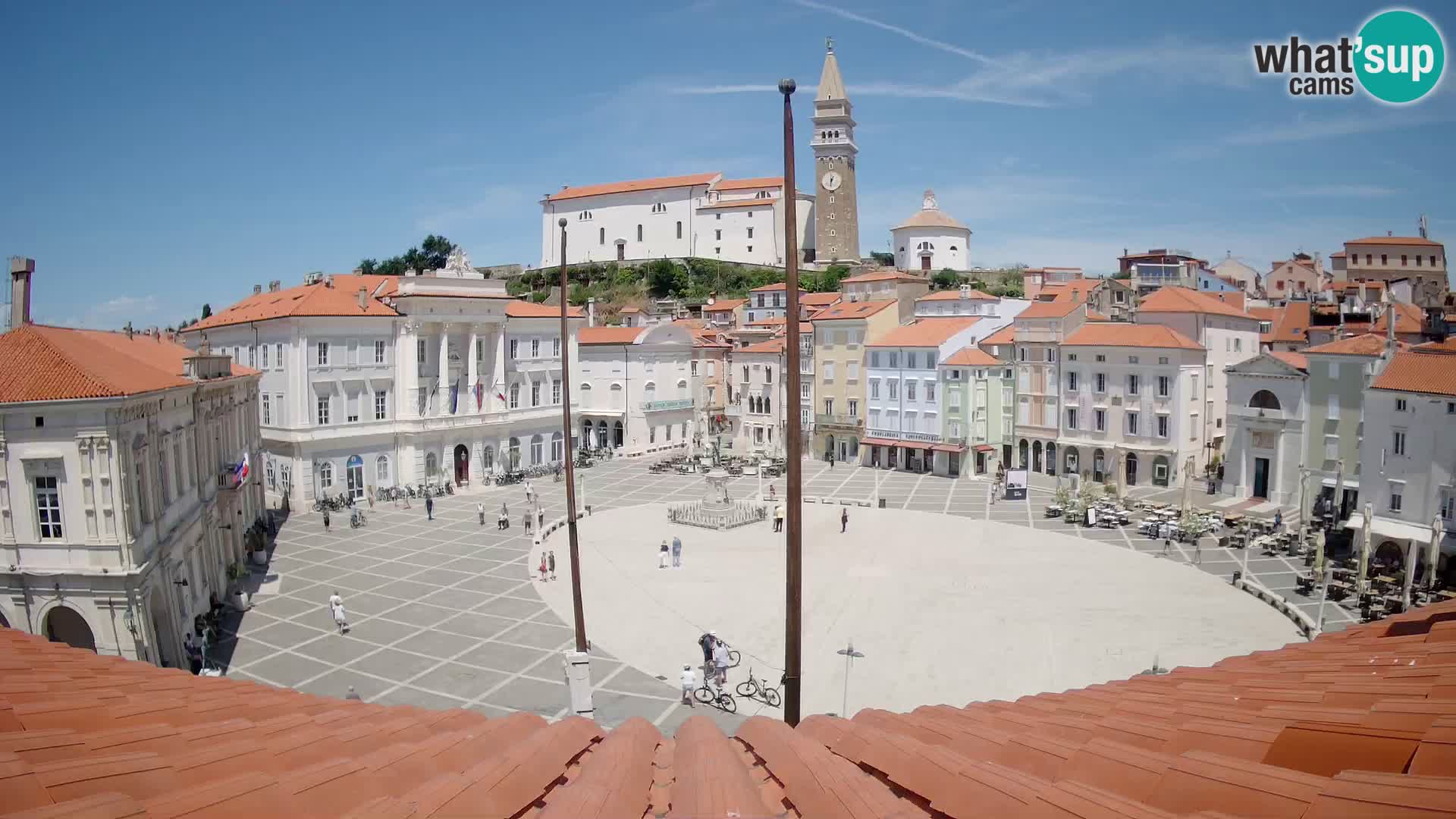 Webcam live Piran – Tartini Platz von “Mestna Kavarna”