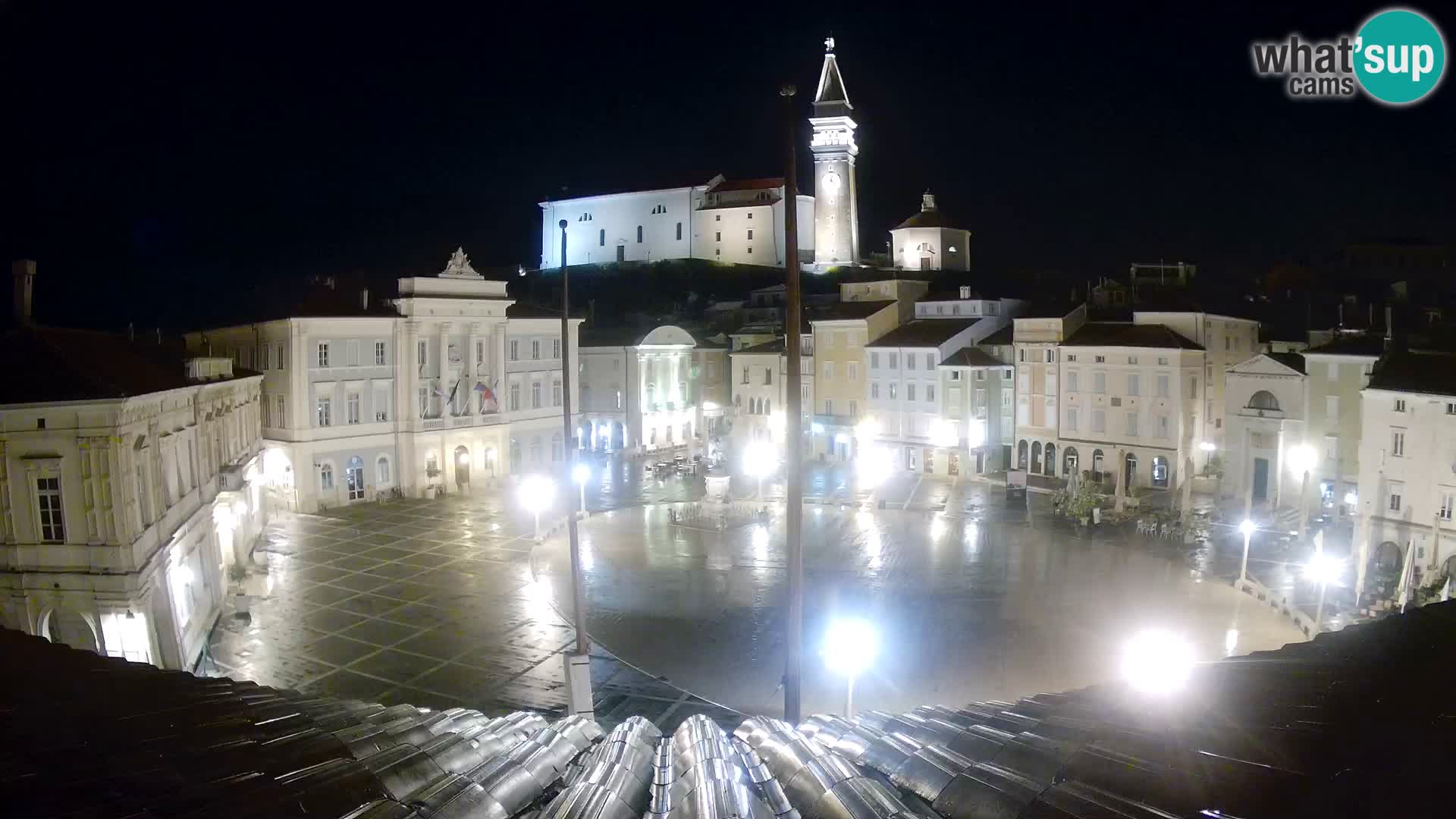 Spletna kamera Piran – trg Tartini z “Mestne Kavarne”