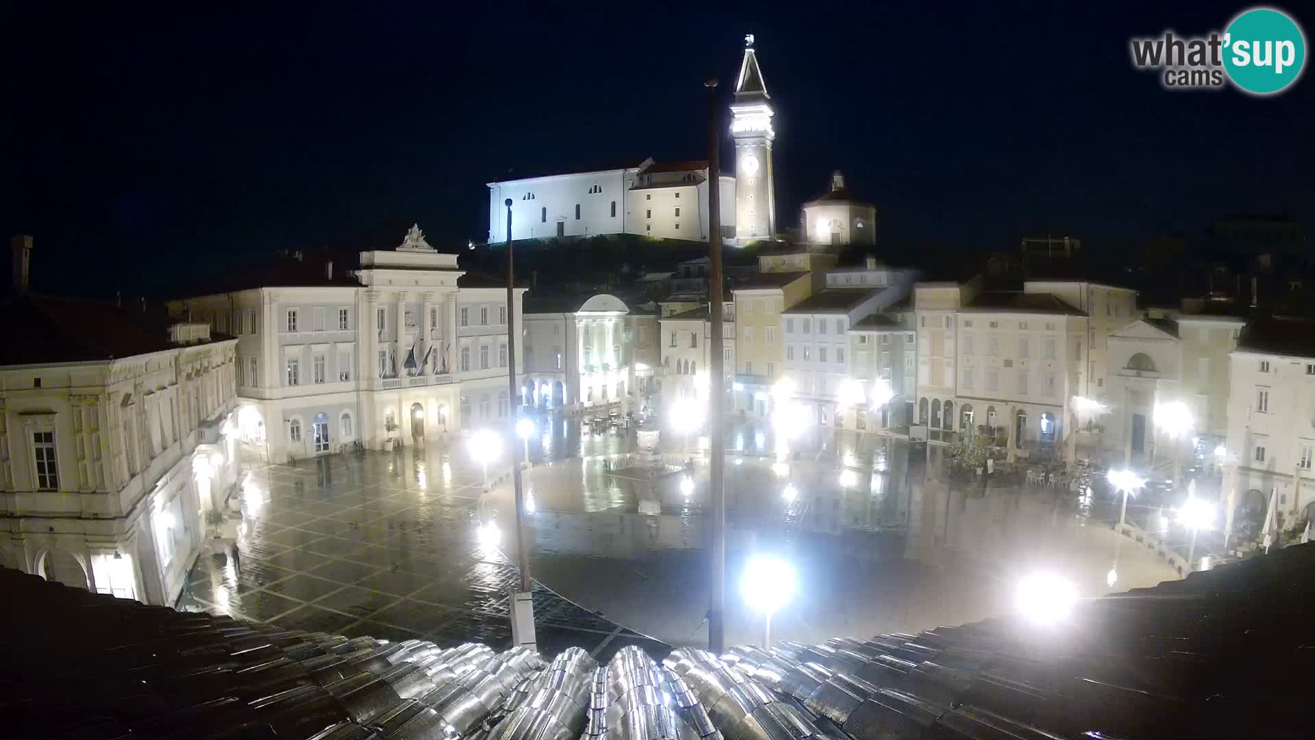 Spletna kamera Piran – trg Tartini z “Mestne Kavarne”