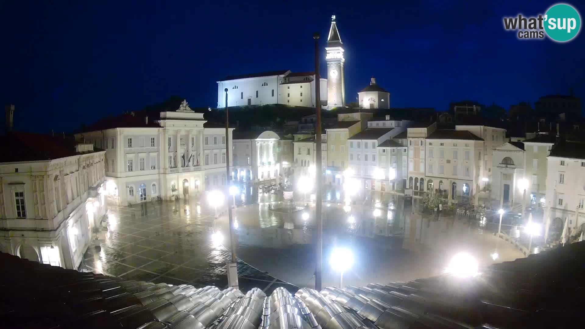 Spletna kamera Piran – trg Tartini z “Mestne Kavarne”