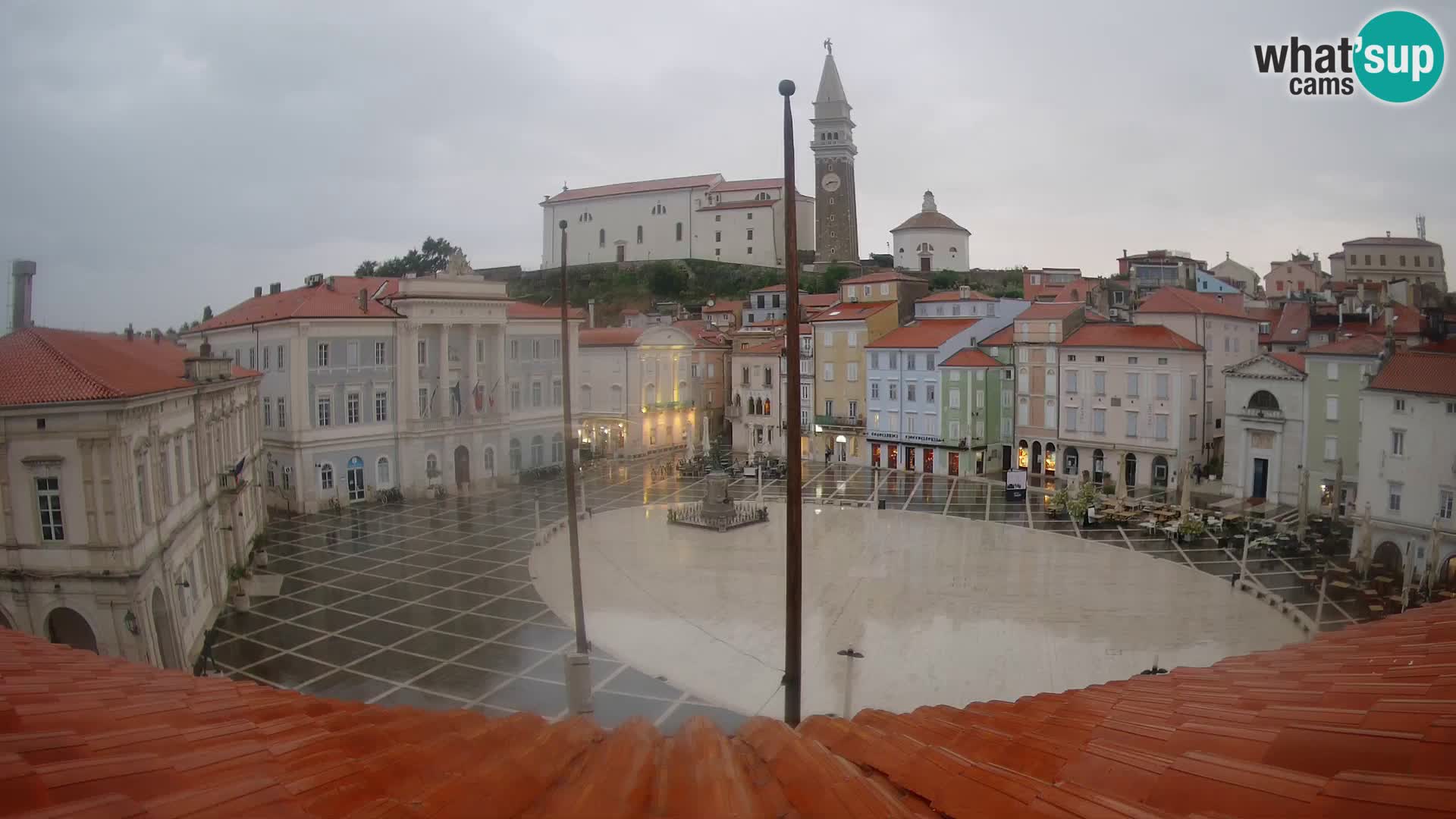 Spletna kamera Piran – trg Tartini z “Mestne Kavarne”