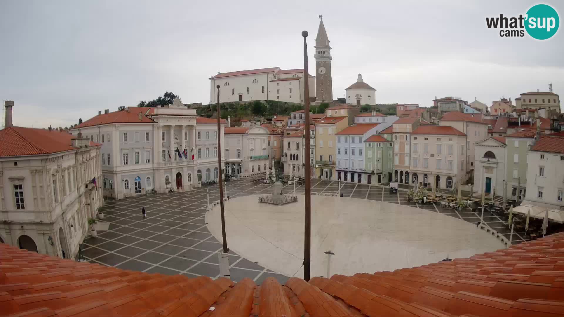Webcam live Piran – Tartini Platz von “Mestna Kavarna”