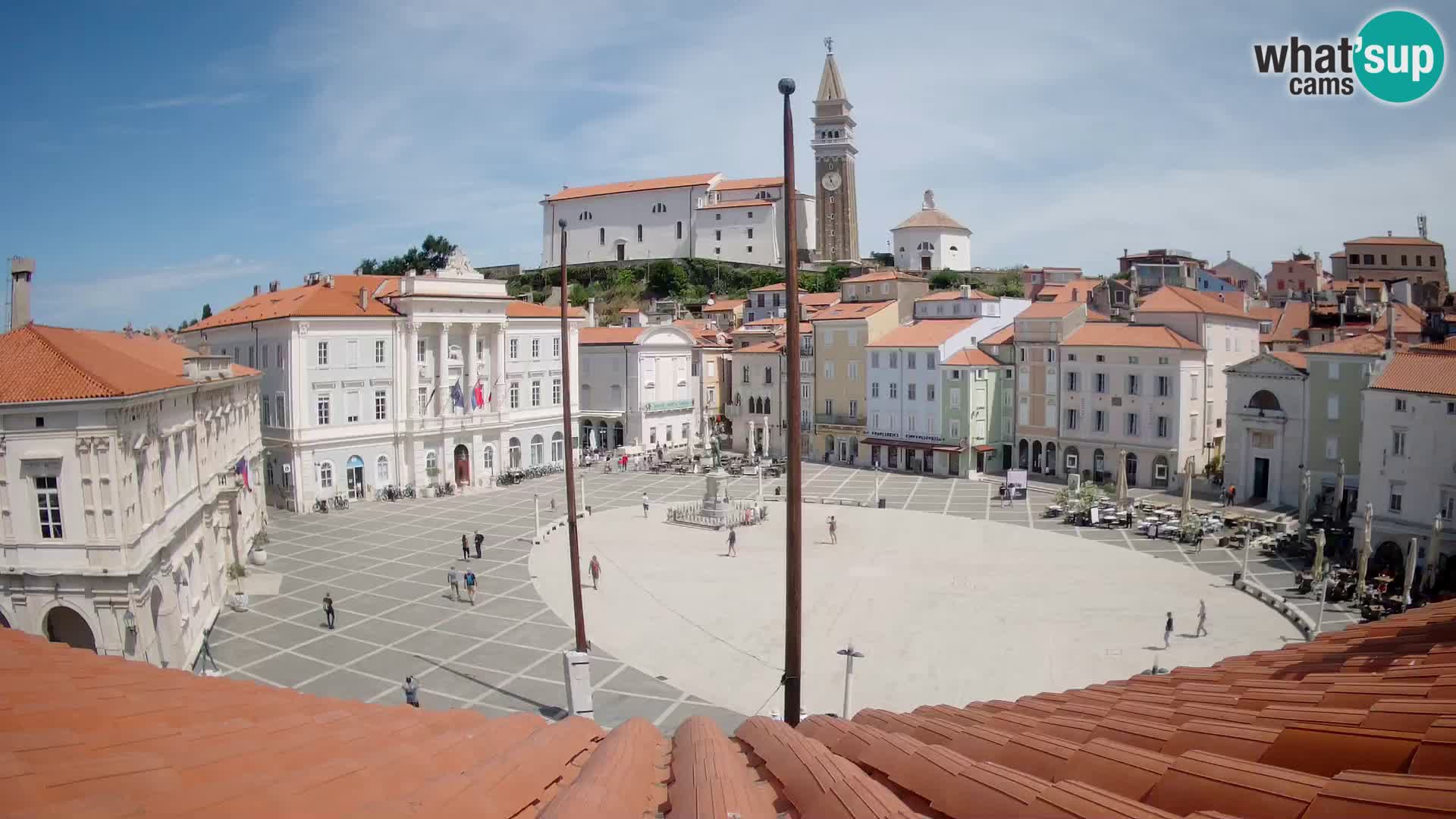 Webcam Piran Tartini square from “Mestna Kavarna”
