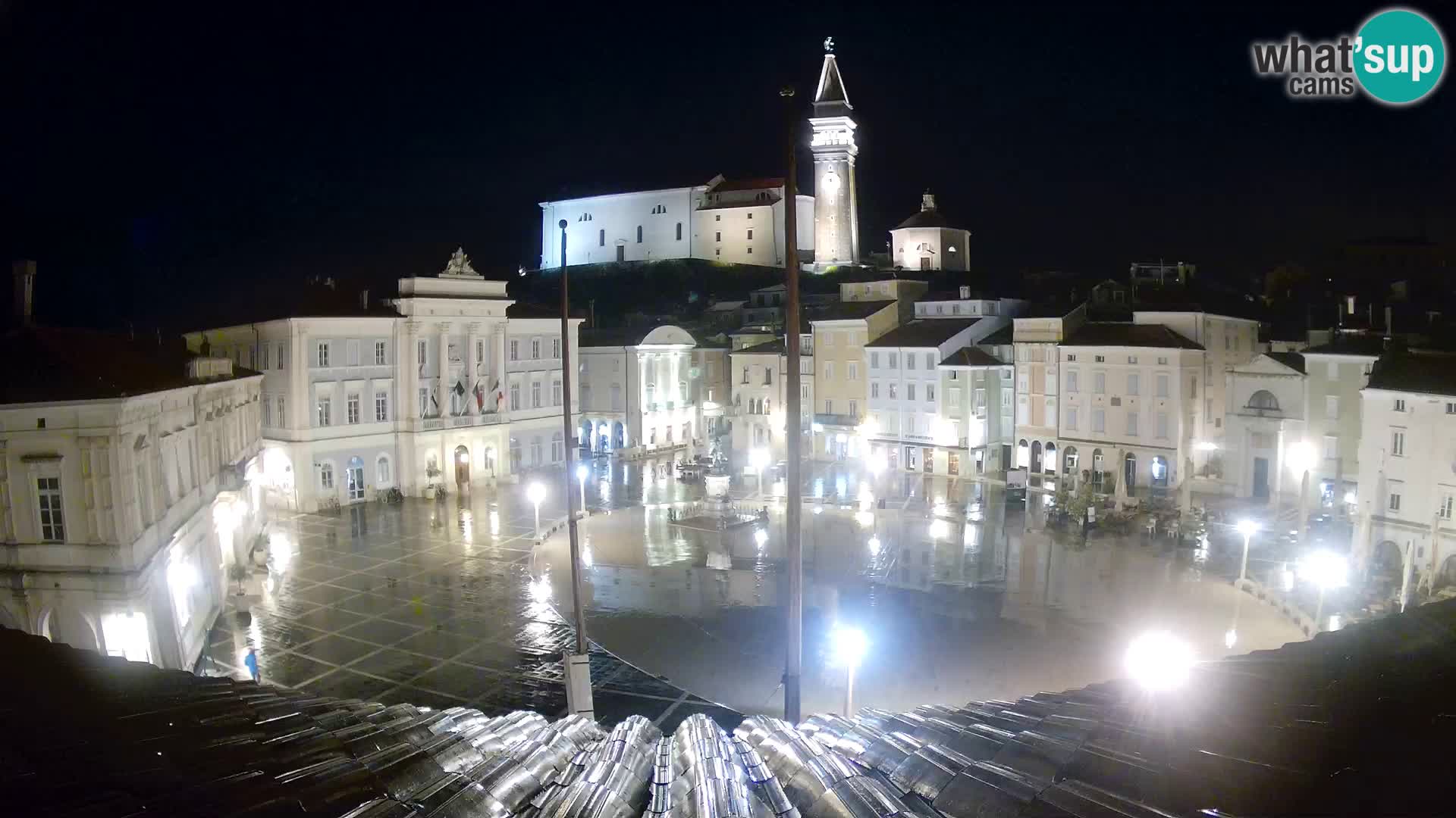 Spletna kamera Piran – trg Tartini z “Mestne Kavarne”