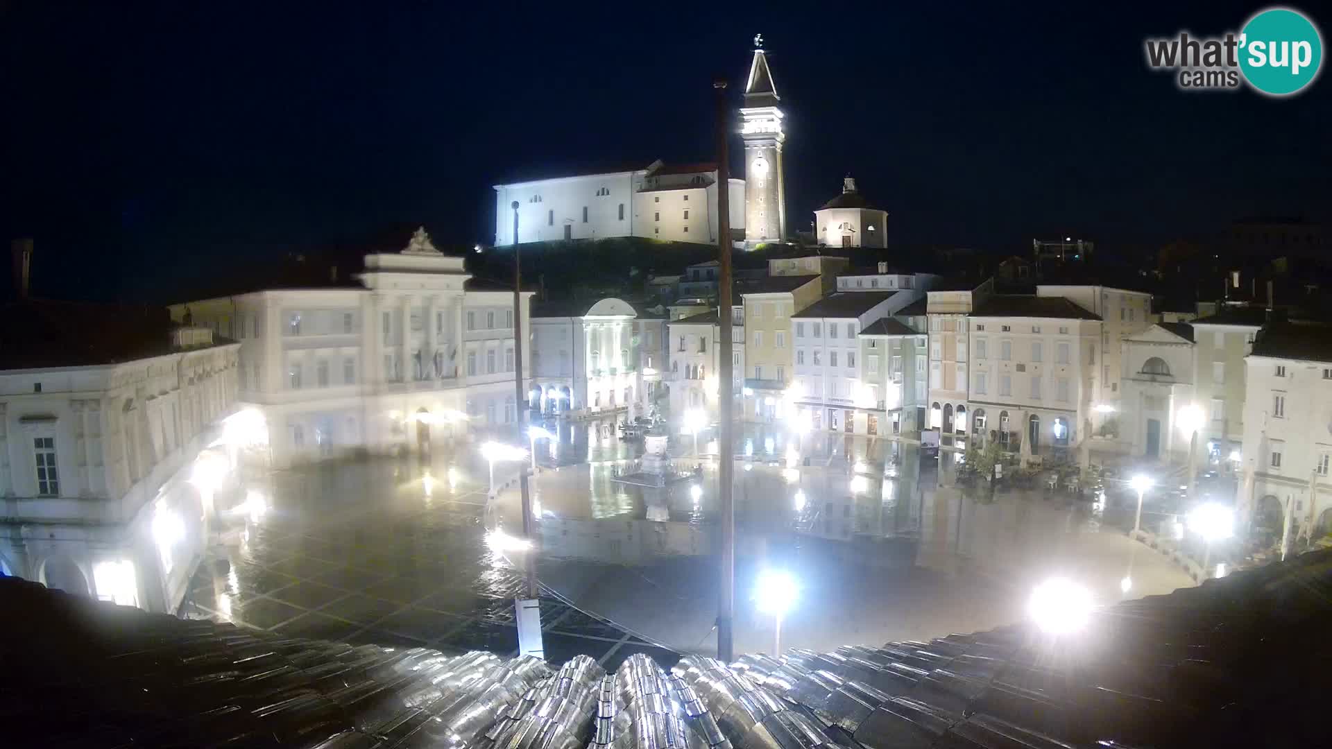 Spletna kamera Piran – trg Tartini z “Mestne Kavarne”